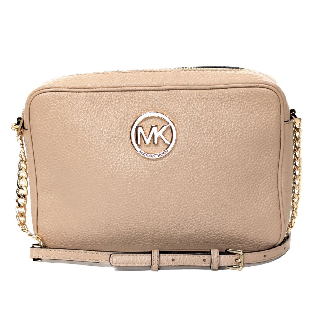 MICHAEL KORS MK Fulton Fawn Crossbody Leather Bag Tan - Picture 12 of 12